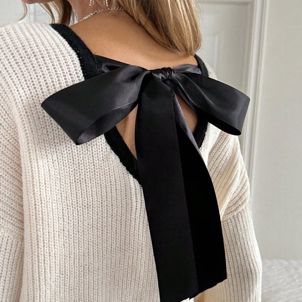 Apricot Casual Women's Soft Bowknot Pullover - Picture 6 of 6